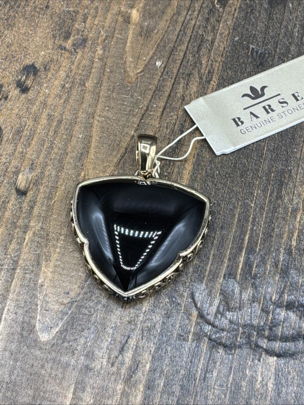 Barse Fused Pendant- Black Onyx- Gunmetal-Bronze -NWT